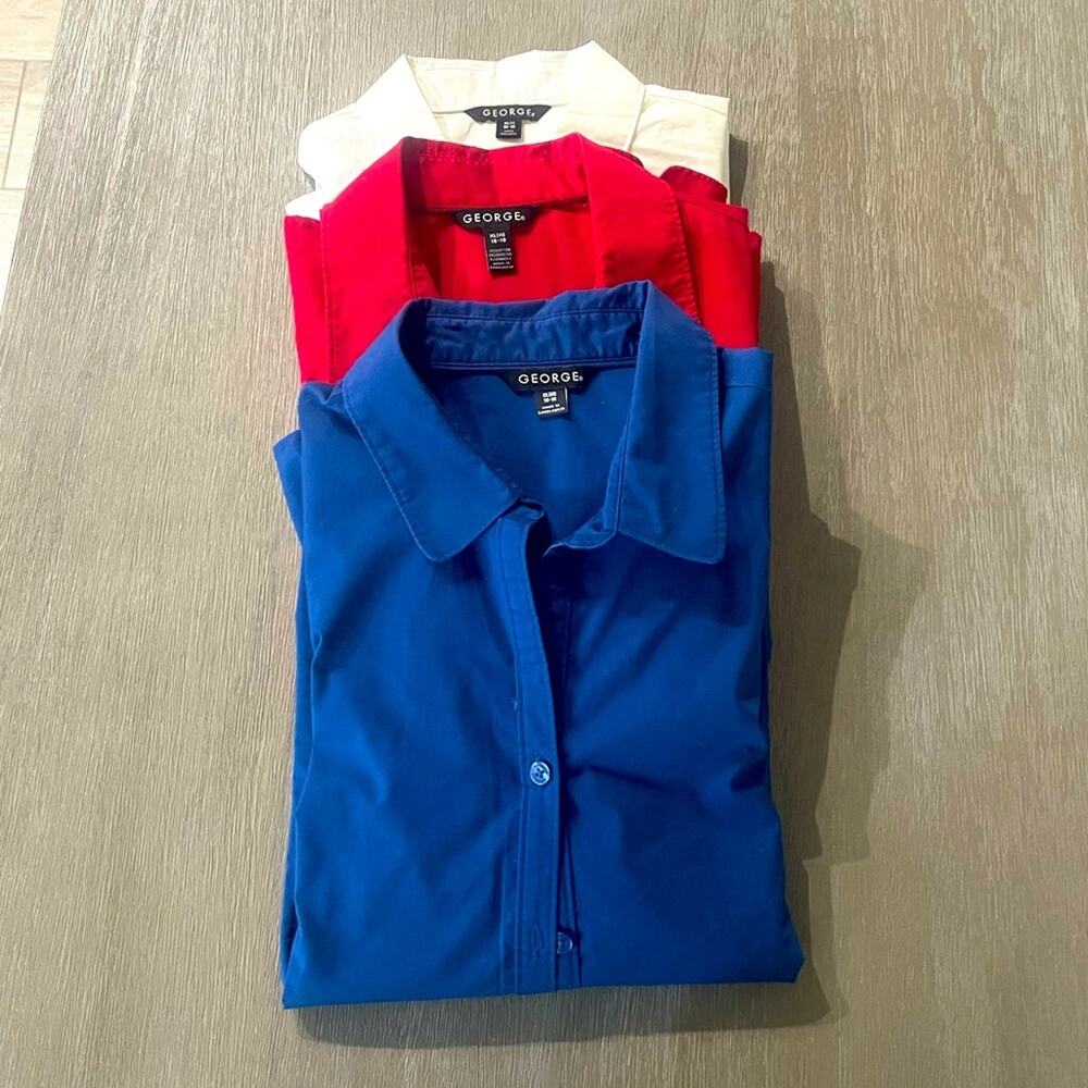 George long sleeve button down bundle of 3 women’s size XL (16-18) office career